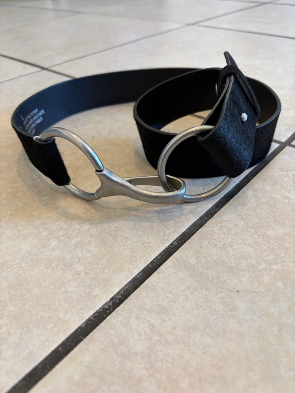 ariat “bridle” calf hair leather belt